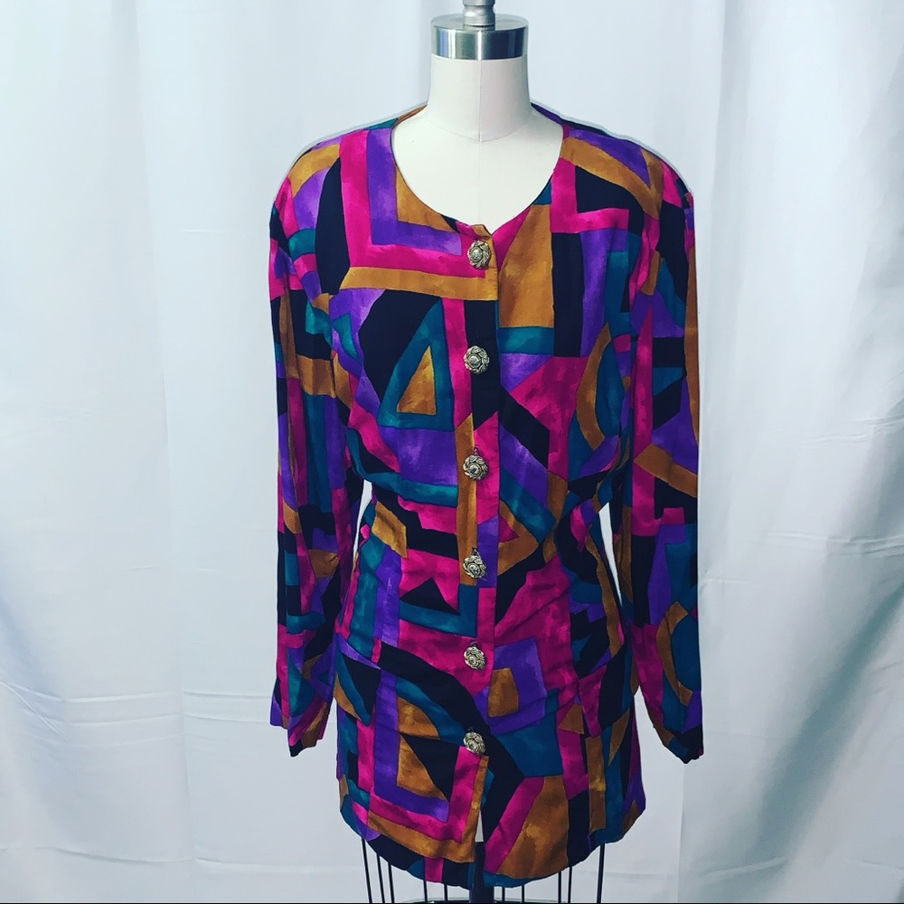 Vintage Multicolor Abstract Jacket